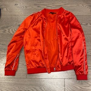 Red Zip-up “Korea” sweater
